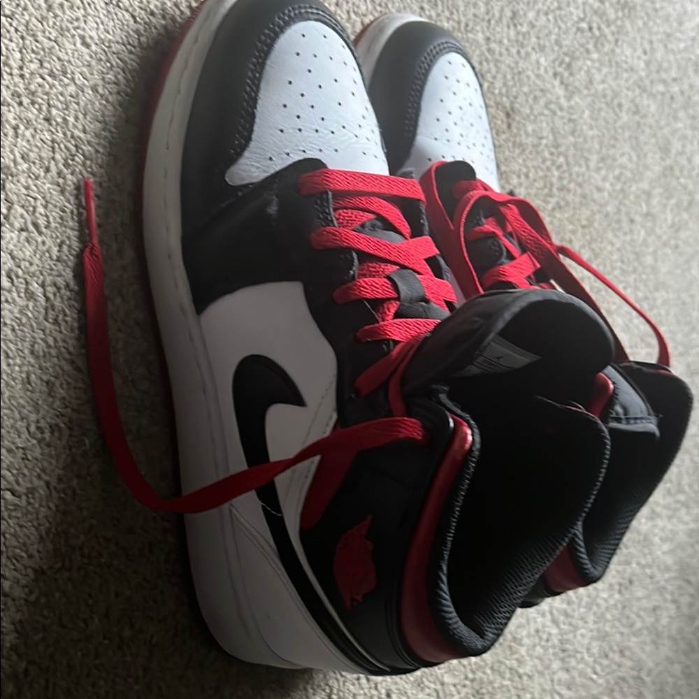 Jordan Black and Red High-Top Sneakers